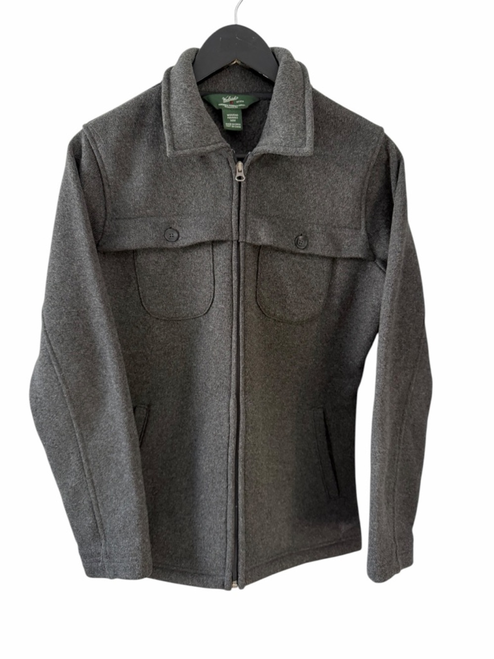 WOOLRICH Gray Fleece Zip Jacket Cozy Outdoor Casual womens m